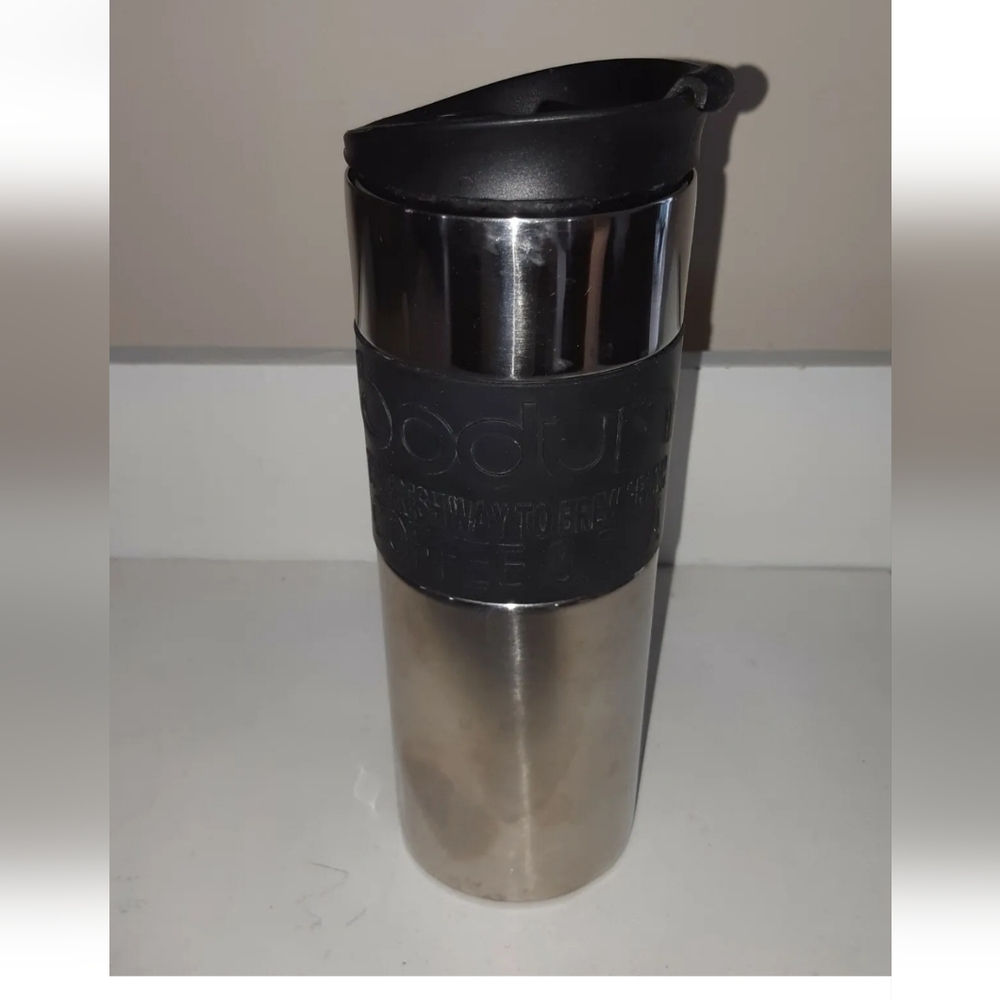 Bodum Black Stainless Steel Coffee & Tea Travel Tumbler Mug 12 Oz.
